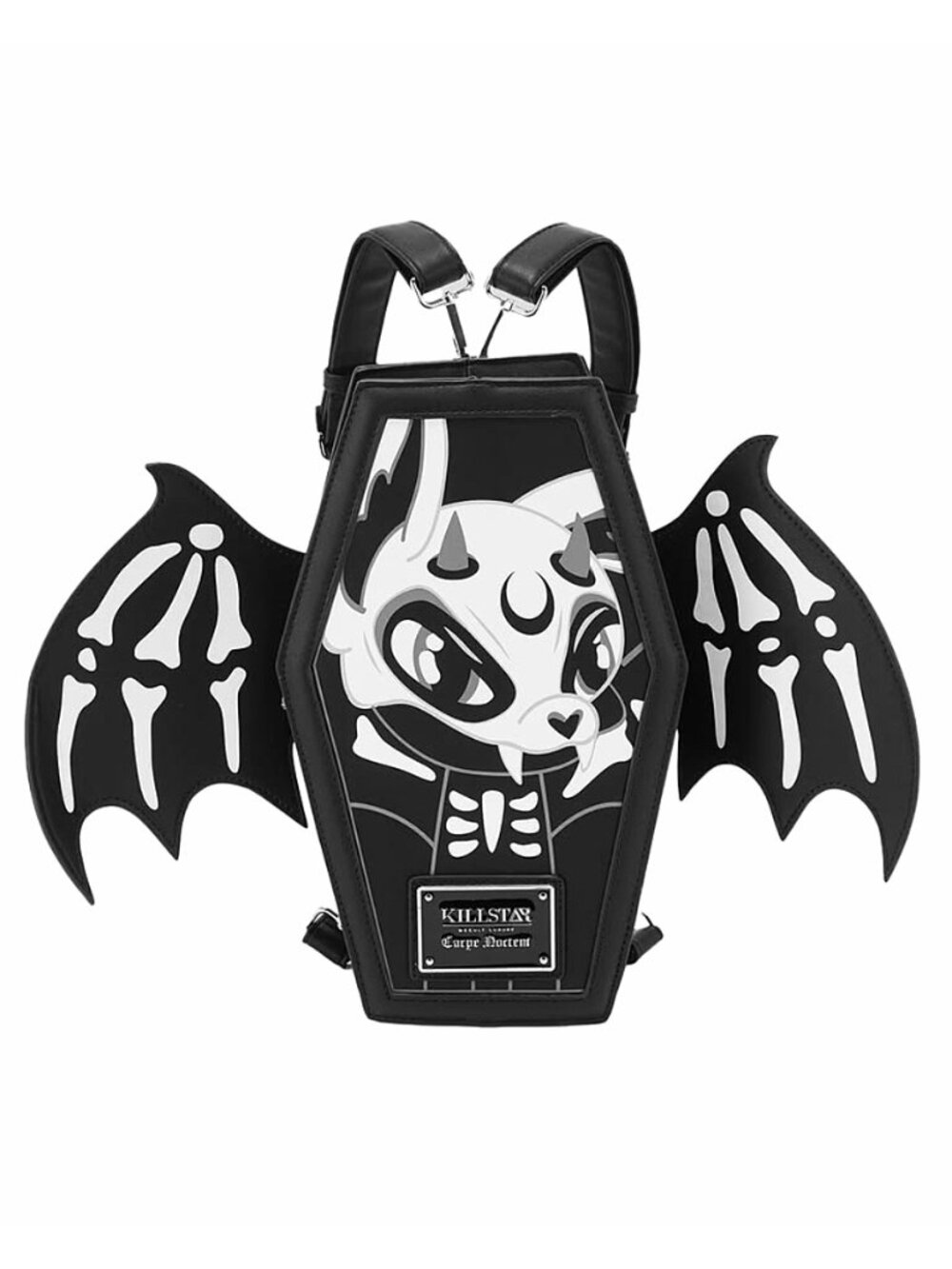 KILLSTAR Batbone coffin shaped faux leather backpack